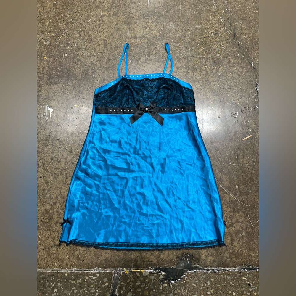 Morgan Taylor Vibrant Blue Chemise with Black Lace